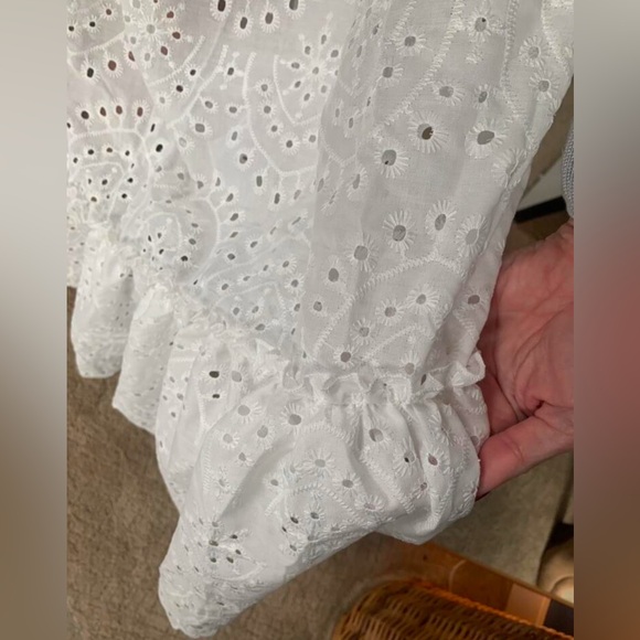 Boho White Eyelet Tassel Ruffle Maxi Skirt - Picture 6 of 8